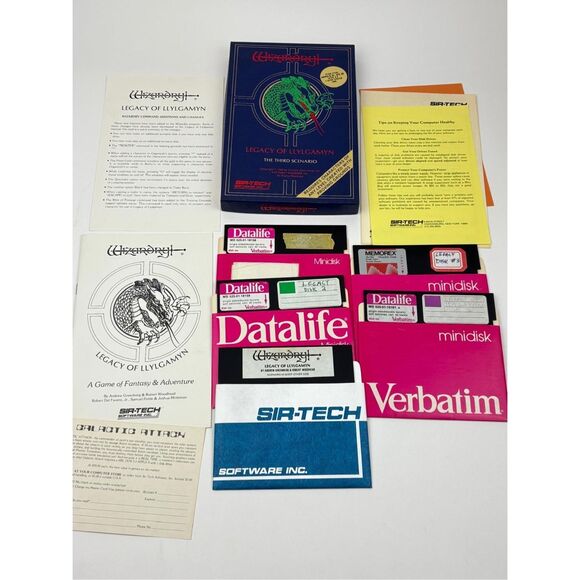 Vtg 1983 Wizardry 3 Legacy Of Llylgamyn Apple II - Original Box w/Disk & Papers - Picture 1 of 7